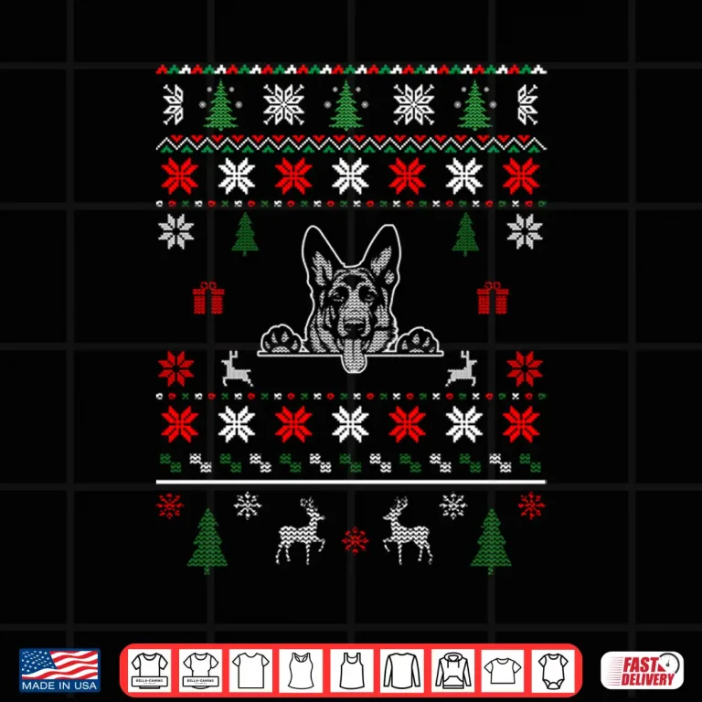 Design German Shepherd Ugly Christmas Dog Lover Gift Shirt