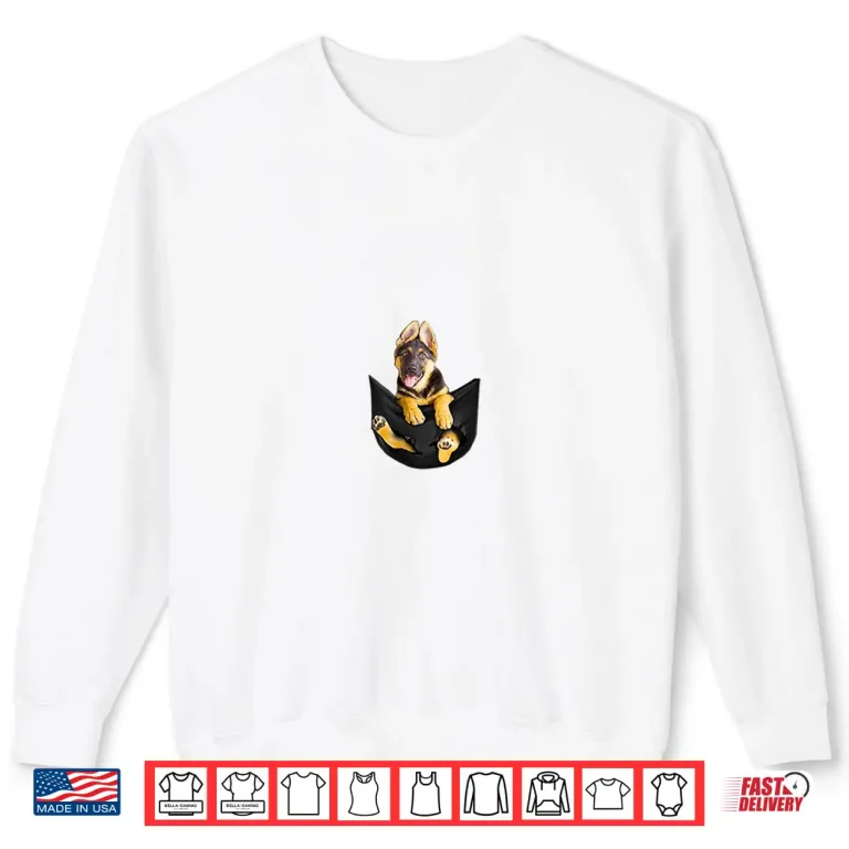 Sweatshirt Pocket German Shepherd Puppy Dog Lover Gift Shirt