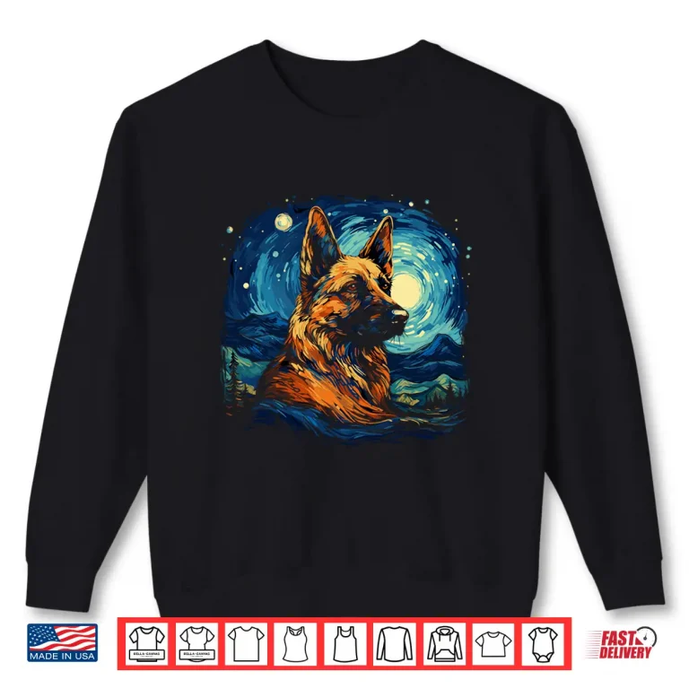 Sweatshirt Van Gogh Dog German Shepherd Shirt