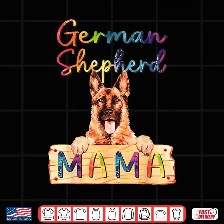 Design Colorful German Shepherd Mama Funny Dog Mom Shirt