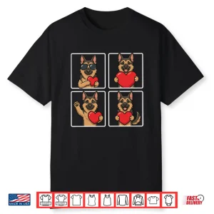 Funny German Shepherd Photobooth Dog Lover Valentines Shirt