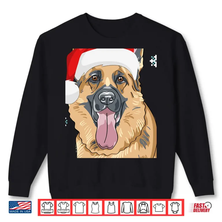 Sweatshirt German Shepherd Merry Woofmas Shirt Christmas Dog Gift