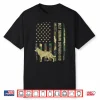 Mens Best German Shepherd Dog Dad Camouflage American Flag Gift Shirt