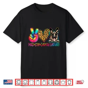 Peace Love German Shepherd Tie Dye Dog Lover Shirt