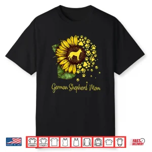 Womens Sunflower German Shepherd Mom Dog Lover Gift Shirt