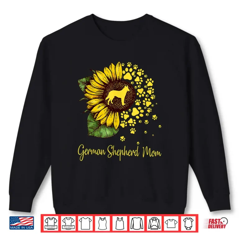 Sweatshirt Womens Sunflower German Shepherd Mom Dog Lover Gift Shirt