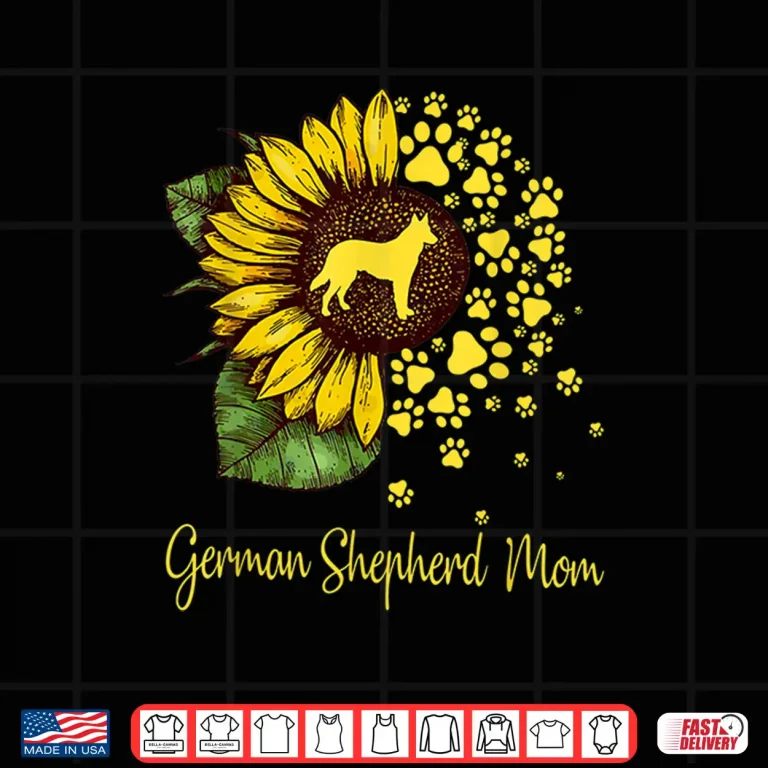 Design Womens Sunflower German Shepherd Mom Dog Lover Gift Shirt