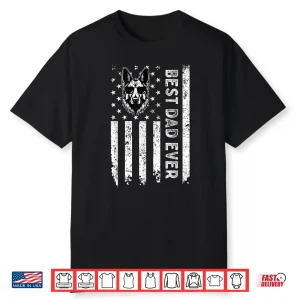 Best German Shepherd Dog Dad Ever Fathers Day Usa Flag Shirt