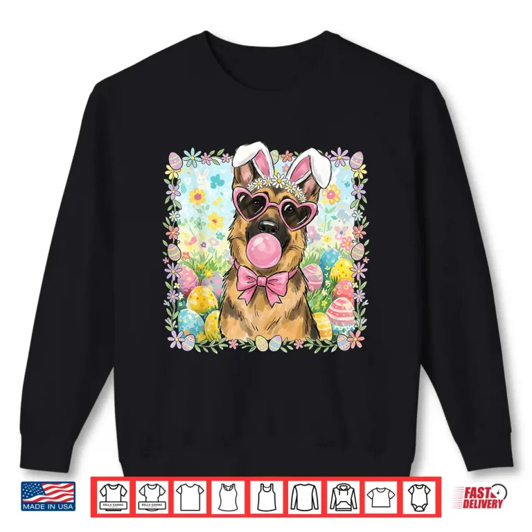 Sweatshirt Easter Dog Bunny Ears Funny German Shepherd Easter Bunny Dog Shirt