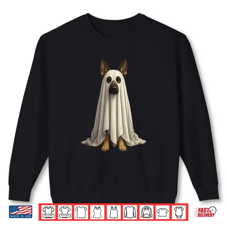 Sweatshirt German Shepherd Ghost Halloween Costume Dog Owner Lover Shirt