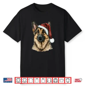 German Shepherd Santa Claus Dog Christmas Shirt