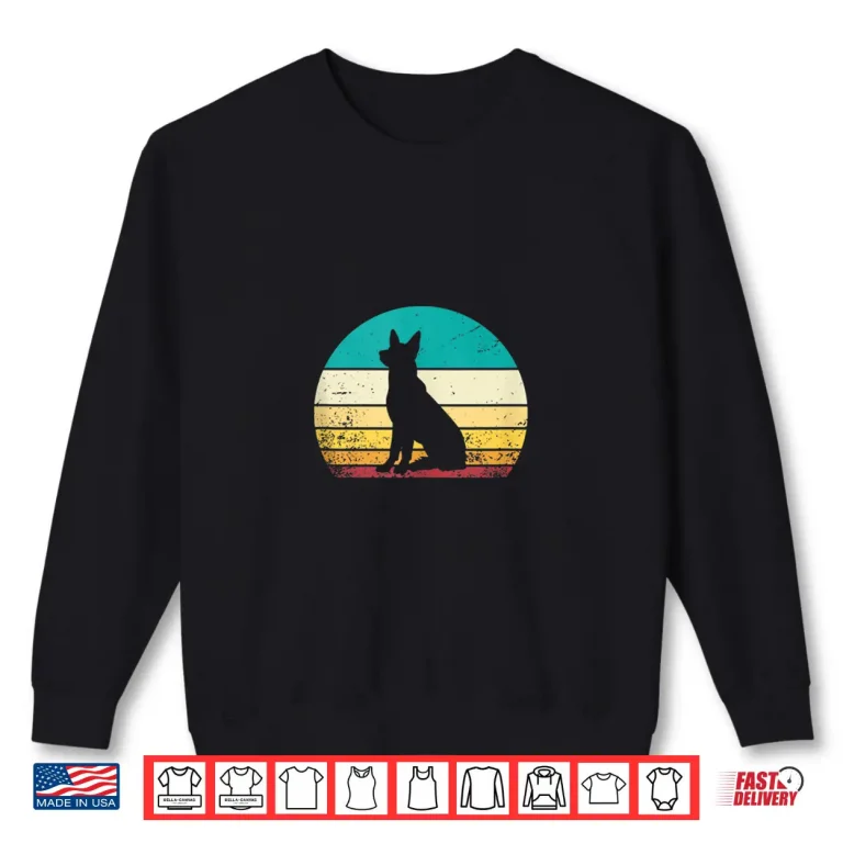 Sweatshirt German Shepherd Vintage Retro Sunset Shepherds Dog Lovers Shirt