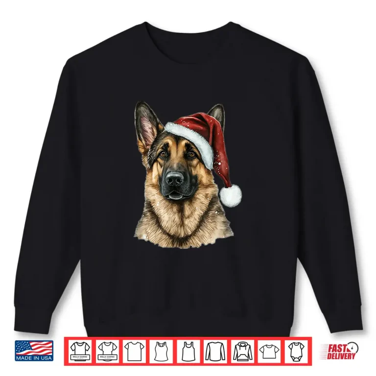 Sweatshirt German Shepherd Santa Claus Dog Christmas Shirt