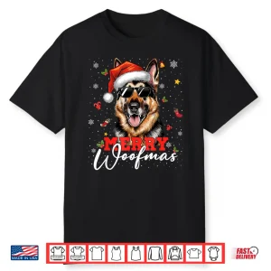 Merry Woofmas Christmas German Shepherd Dog Mom Dad Shirt