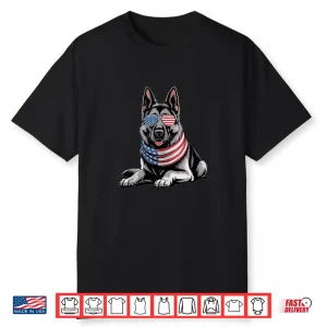 Patriotic German Shepherd Dog American Flag Fourth Of July Shirt