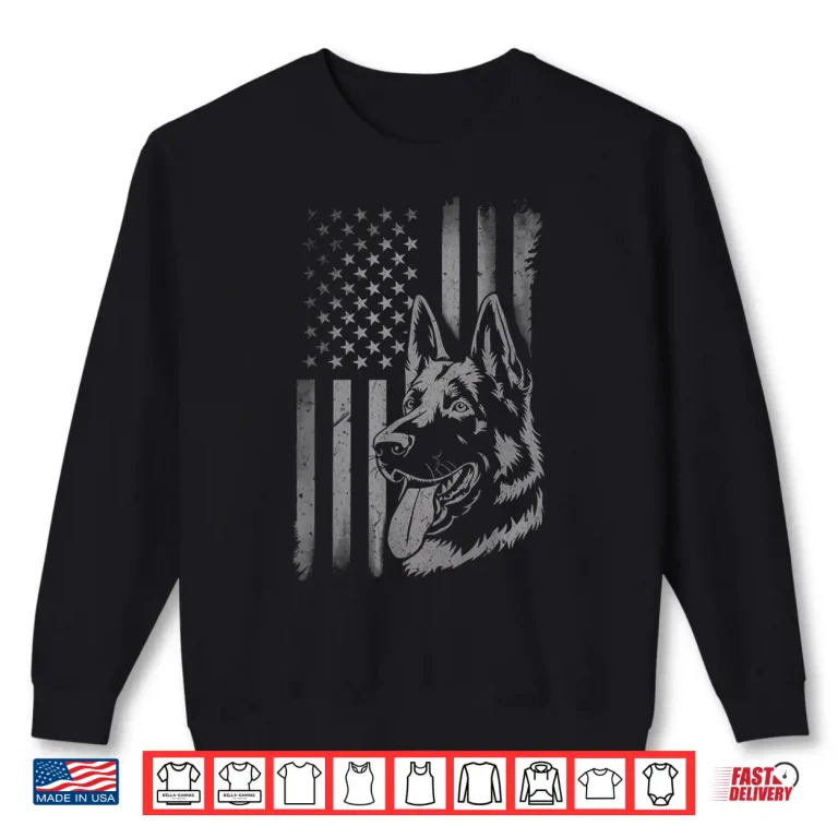 Sweatshirt Patriotic German Shepherd American Flag Fourth Of July Shirt