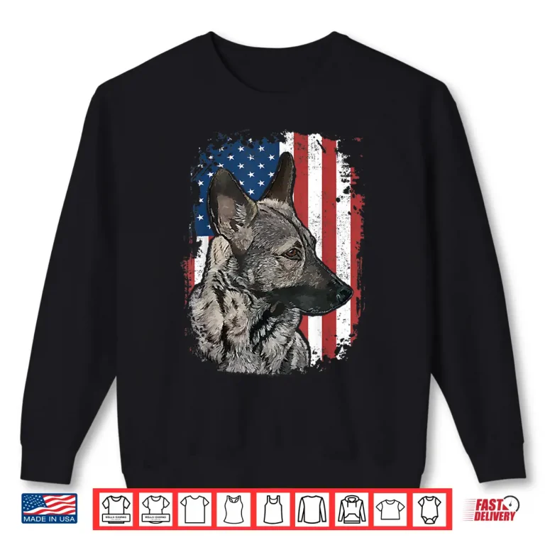 Sweatshirt Sable German Shepherd American Flag Patriotic Dog Shirt