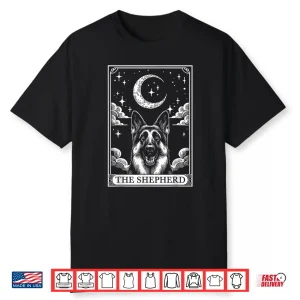 Tarot Card Vintage Crescent Moon German Shepherd Dog Mom Shirt
