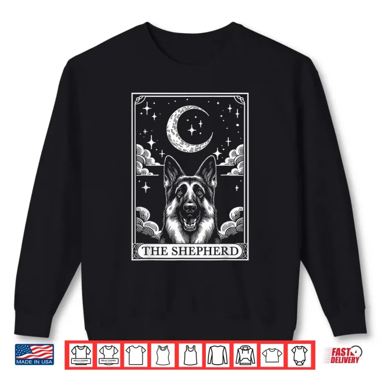 Sweatshirt Tarot Card Vintage Crescent Moon German Shepherd Dog Mom Shirt