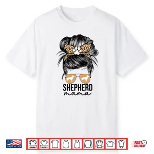 Cute German Shepherd Mama For Women Messy Bun Gsp Dog Mom Shirt