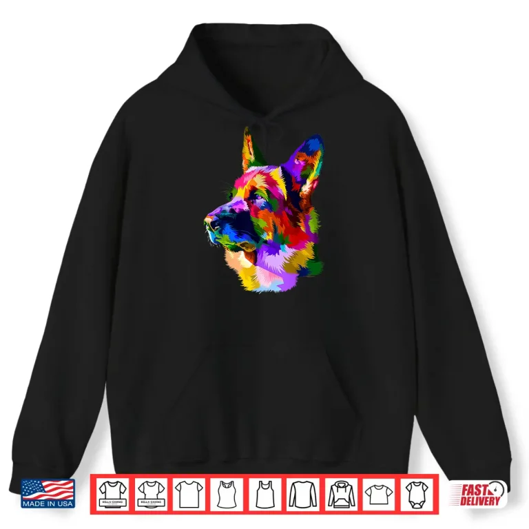 Hoodie Colorful shepherd police german shepherd dog portrait Shirt