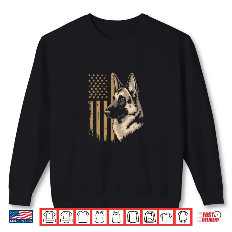 Sweatshirt American Flag German Shepherd Tshirt Dog Lover Patriotic USA Shirt