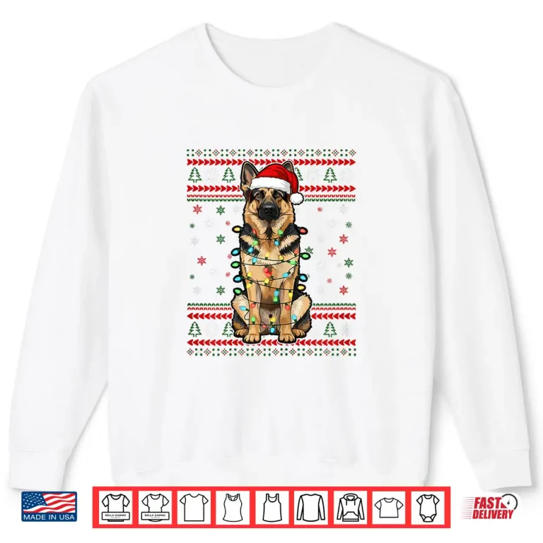 Sweatshirt Dog Christmas German Shepherd Christmas Lights Ugly Sweater Shirt