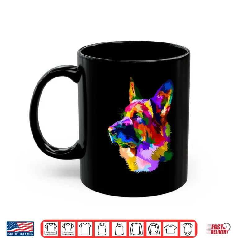 Mug Colorful shepherd police german shepherd dog portrait Shirt