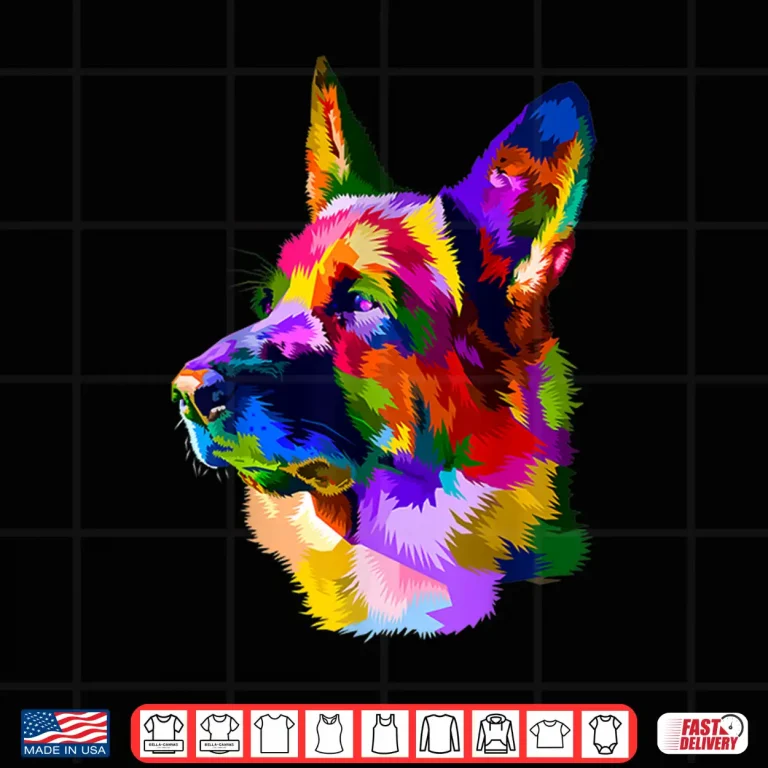 Design Colorful shepherd police german shepherd dog portrait Shirt