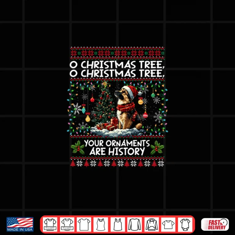 Design German Shepherd Christmas Tree Decorations Dog Lover Xmas Shirt