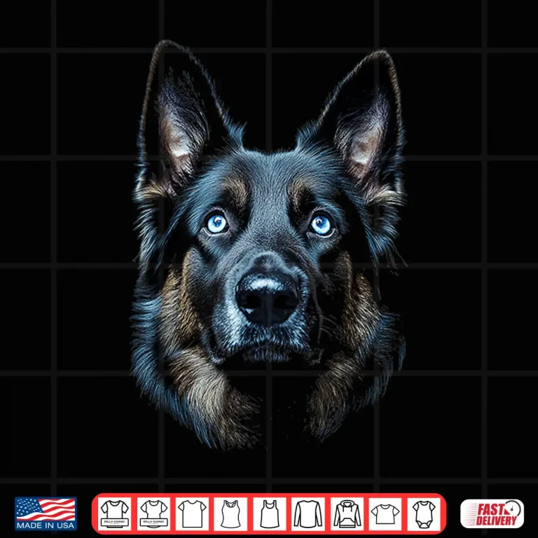 Design German Shepherd Dog Motif Pet Blue Eyes German Shepherd Shirt