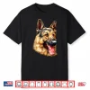 German Shepherd Face Portrait Art Dog Lover Gift Tee Shirt