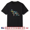 German Shepherd Floral Dog Silhouette Womens Graphic Shirt