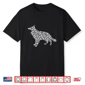 German Shepherd Longhaired Dog Cute Shamrock St Patricks Day Shirt