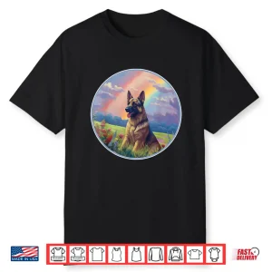 German Shepherd Rainbow Bridge Cute Colorful Dog Memorial Shirt