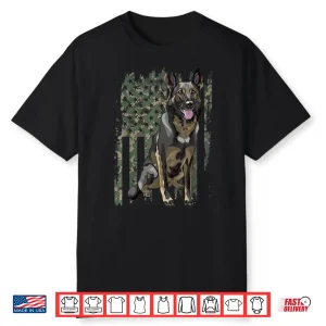 German Shepherd Shirt Patriotic Camo American Flag Dog Breed Shirt