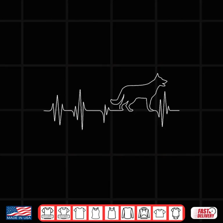 Design German Shepherd Pulse Heartbeat Dog Lover Pet Owner Shirt