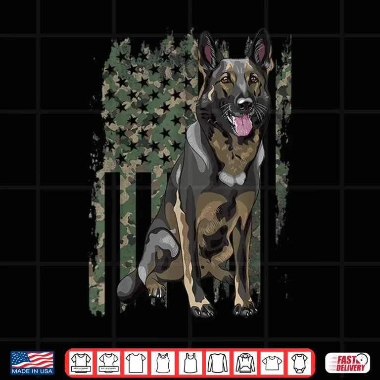 Design German Shepherd Shirt Patriotic Camo American Flag Dog Breed Shirt