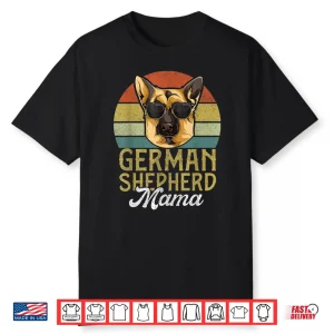 Retro German Shepherd Mama Shirt Mothers Day Dog Mom Shirt