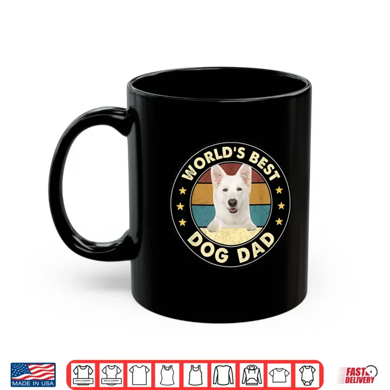 Mug Vintage Worlds Best Best WHITE German Shepherd Dad Dog Shirt