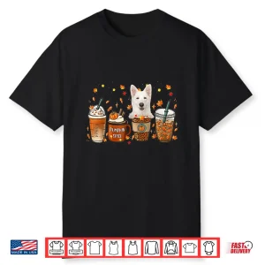 White German Shepherd Fall Coffee Pumpkin Spice Latte Iced Shirt