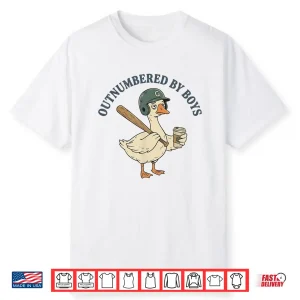 Funny Boy Mom Goose Mothers Day Outnumbered By Boys Baseball Shirt