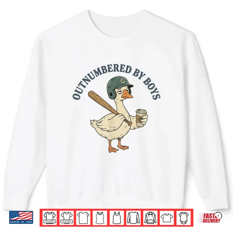 Sweatshirt Funny Boy Mom Goose Mothers Day Outnumbered By Boys Baseball Shirt