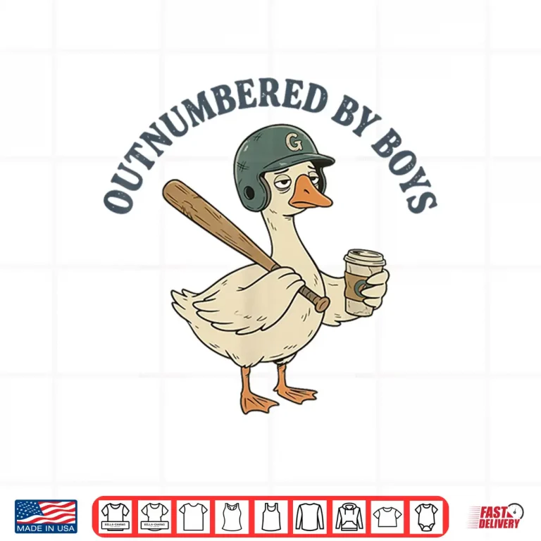 Design Funny Boy Mom Goose Mothers Day Outnumbered By Boys Baseball Shirt