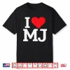 I Love Mj Heart Retro Personalized First Name Groovy Shirt