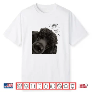 Funny Curious Dog Black Standard Poodle Shirt