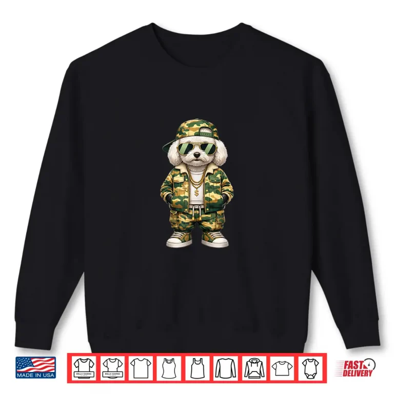 Sweatshirt Camo Hip Hop Toy Poodle Camouflage Gangsta Streetwear Hustle Shirt