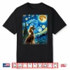 Poodle Dog Moonlit Canine Art Van Gogh Starry Night Poodle Shirt