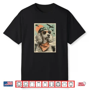 Poodle With Sunglasses Duck Hunting Dog Hunter Retro Sunset Shirt