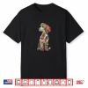 Womens & Girls Multicolored Cute Folk Art Poodle Lover Shirt